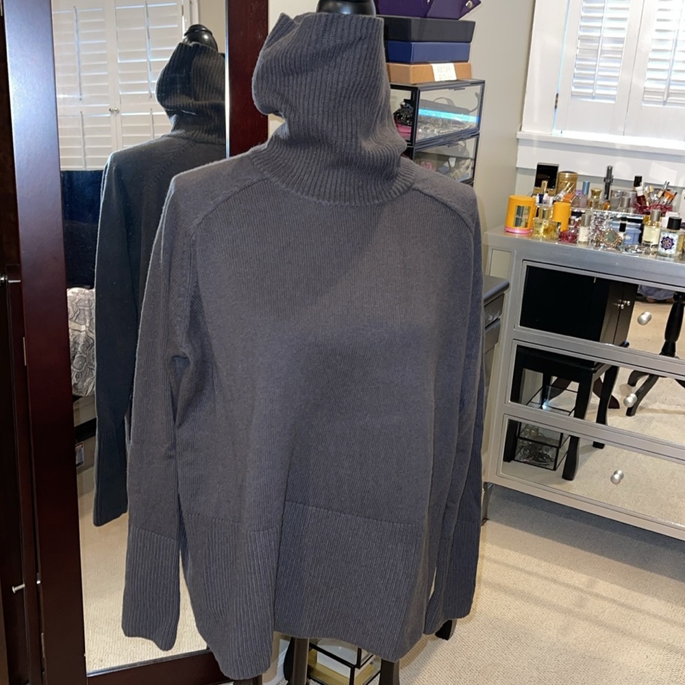 Athleta Aspen Cashmere Turtleneck, COZY chocolate brown New w/ tags!